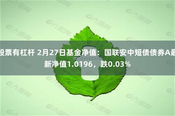 股票有杠杆 2月27日基金净值：国联安中短债债券A最新净值1.0196，跌0.03%